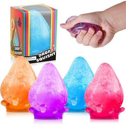 Dream 2-Pack Squishy Stress Relief Balls - Silicone Sensory Fidget Toys for Kids & Adults (Blue & Pink)