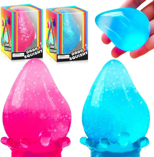 Dream 2-Pack Squishy Stress Relief Balls - Silicone Sensory Fidget Toys for Kids & Adults (Blue & Pink)