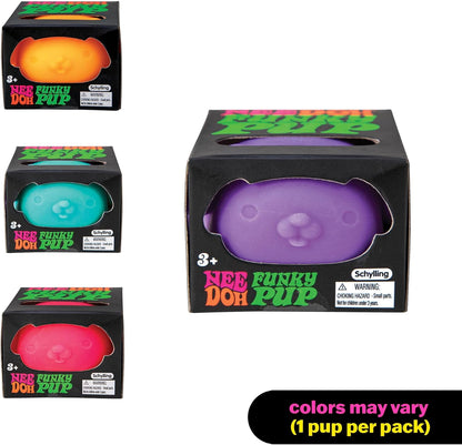Schylling NeeDoh Funky Pups – Squishy Sensory Toy – Soft Dough Filling – Ages 3 and Up – Color May Vary; One Dog Per Pack